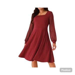NWT Size Large Maroon/red Long Sleeve Dress